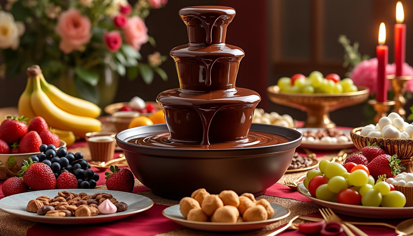 découvrez les tendances incontournables autour des fontaines de chocolat noir et inspirez-vous avec des idées créatives de présentation pour sublimer vos événements gourmands.
