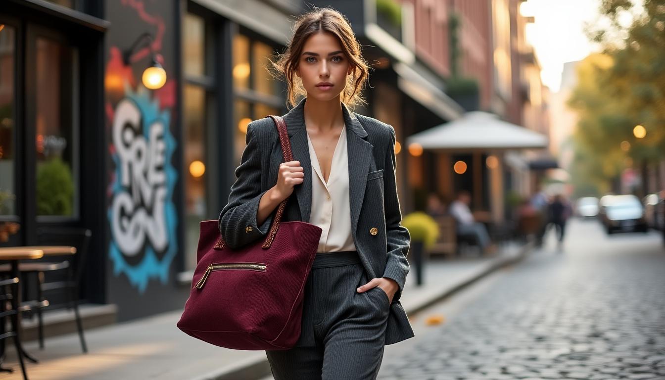 explorez les multiples styles du sac cabas en velours côtelé, alliant élégance et originalité pour sublimer toutes vos tenues.