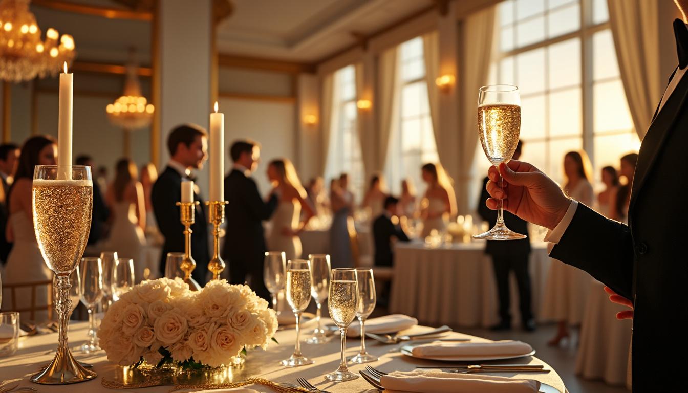offrez à vos invités une soirée inoubliable avec un événement luxueux où le champagne coule à volonté. élégance et fête garanties pour une expérience exceptionnelle.