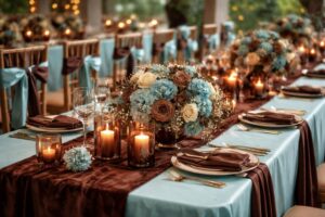 Réussir votre thème de décoration de mariage turquoise et chocolat en quelques étapes simples