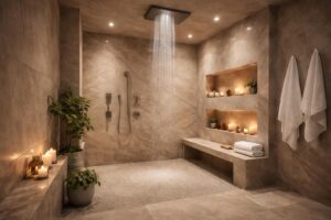 Les avantages d&rsquo;une douche italienne luxe avec de la pierre pour une ambiance spa chez vous