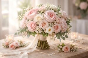 Les fleurs parfaites pour un thème de mariage rose poudré réussi