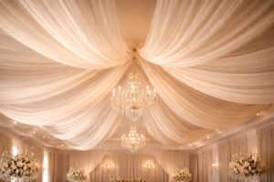 Tissu au plafond pour un mariage : les erreurs à éviter pour un rendu parfait