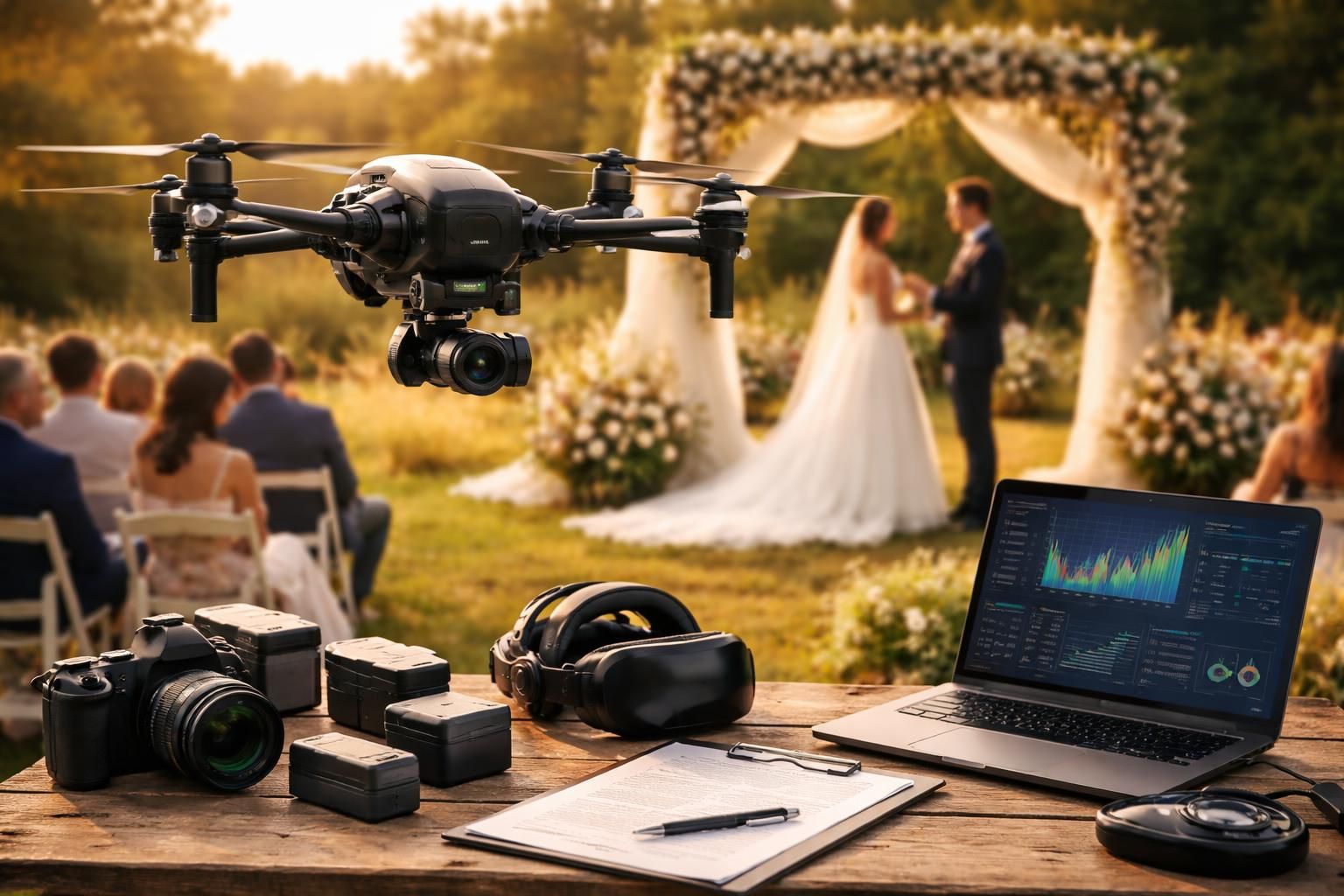 découvrez ce que couvre réellement le tarif d'une prestation drone pour un mariage, décryptage complet des services inclus et des coûts associés.
