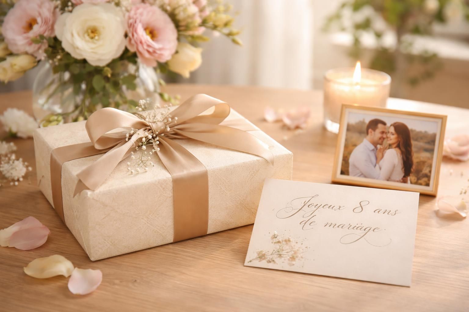 découvrez des idées cadeaux personnalisées pour célébrer vos 8 ans de noces et créez un souvenir unique et inoubliable à partager avec votre moitié.