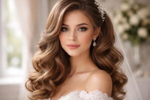 Transformez votre look avec une coiffure de mariée avec des boucles volumineuses